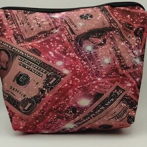 Stylish Pink Money Print Women's Cosmetic Pouch 8.5"L×6"H
